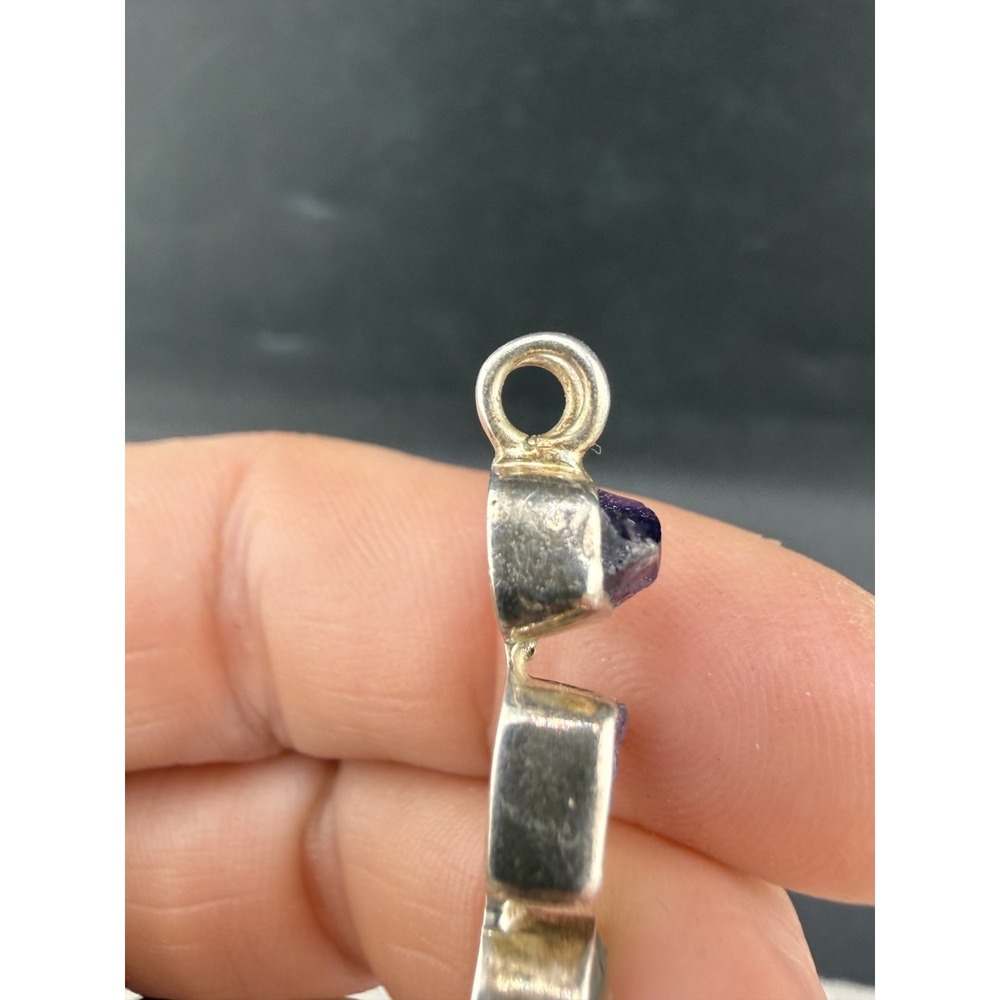 Vintage Seven Chakra Stones Pendant Silver Tone - Picture 7 of 9